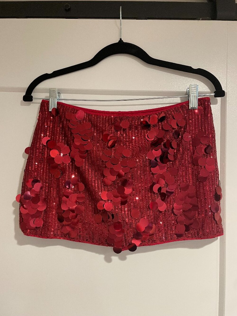 Shein Sequin Red Mini Skort